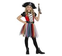 FIESTAS GUIRCA Disfraz de Niña Pirata Colorida - Atuendo Infantil con Sombrero pirata y Vestido con Tutu para Niñas de 5-6 Años
