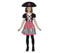 FIESTAS GUIRCA Disfraz de Niña Pirata Rosa - Atuendo Infantil con Sombrero Pirata y Vestido para Niñas de 5-6 Años