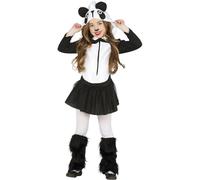 FIESTAS GUIRCA | Disfraz de Osa Panda Infantil (7-9/Años) - Vestido, Capucha y Calentadores - Disfraces de Animales para Halloween, Carnaval y Fiestas de Disfraces - Ideal para Niñas - Blanco y Negro