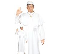 Fiestas Guirca - Disfraz de Papa adulto (54-56/XL) con capa, cinturón, solideo y sotana - Blanco