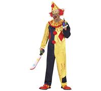 FIESTAS GUIRCA Disfraz de Payaso Asesino Amarillo - Circo de Terror Disfraz Halloween Hombre Talla 52-54 L