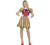 FIESTAS GUIRCA | Disfraz de Payaso Clown para Mujer (38-40/M) - Vestido Multicolor - Disfraces de Circo y Comedia para Halloween, Carnaval y Fiestas de Disfraces - Ideal para Adultas - Multicolor