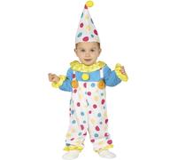 FIESTAS GUIRCA | Disfraz de Payaso con Topos para Bebé (12-18/Meses) - Incluye Gorro y Mono - Disfraces Infantiles para Halloween, Carnaval y Fiestas de Payasos - Unisex - Multicolor
