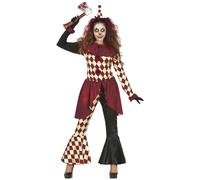 FIESTAS GUIRCA Disfraz de Payaso De Terror - Atuendo Arlequín Camisa con Pantalones Acampanados para Mujer Adulta Talla M 38-40
