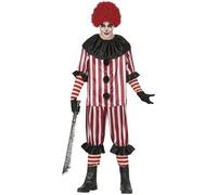 FIESTAS GUIRCA | Disfraz de Payaso Diabólico Adulto (52-54/L) - Camisa, Cuello y Pantalón - Disfraces de Clown Malvado para Halloween, Carnaval y Fiestas de Terror - Ideal para Hombres - Negro y Rojo