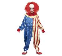 Fiestas Guirca Disfraz Payaso Patriota Americano para niños 10-12 años