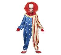 Fiestas Guirca Disfraz de Payaso Patriota Americano para niños de 7-9 años