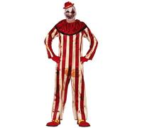 Fiestas Guirca Disfraz de Payaso de Terror a Rayas Rojo para Hombre Talla XL