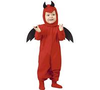 FIESTAS GUIRCA | Disfraz de Pequeño Demonio Bebé (12-18/Meses) - Incluye Alas, Capucha y Mono - Disfraces de Halloween, Diablos y Demonios para Fiestas - Ideal para Niños - Rojo y Negro