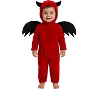 FIESTAS GUIRCA Disfraz de Diablito Rojo con Alas - Mono Rojo Diablo - Disfraz Halloween Niño 2-3 Años