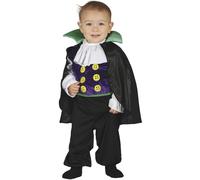 FIESTAS GUIRCA | Disfraz de Pequeño Vampiro Bebé (18-24/Meses) - Capa, Mono y Pechera - Disfraces de Halloween y Fiestas de Vampiros para Niños Pequeños - Ideal para Bebés - Negro y Verde