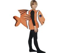 FIESTAS GUIRCA | Disfraz de Pez Infantil (7-9/Años) - Túnica Unisex - Disfraces de Animales Marinos para Halloween, Carnaval y Fiestas de Disfraces - Ideal para Niños y Niñas - Naranja y Blanco