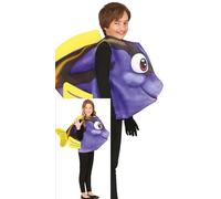 FIESTAS GUIRCA Disfraz de Pez para Niños o Niñas - Pez de Dibujos Animados Azul - Disfraces para Niños y Niñas - Edad Unisex 7-9 Años