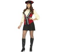 FIESTAS GUIRCA | Disfraz de Pirata Calavera (42-44/L) - Vestido, Sombrero y Cinturón - Disfraces de Corsario y Bucanero para Halloween, Carnaval y Fiestas de Disfraces - Ideal para Adultas