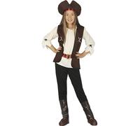 FIESTAS GUIRCA Disfraz de pirata de Siete Mares para niña, disfraz completo de pirata con sombrero de pirata, disfraz de carnaval para niñas de 7 a 9 años