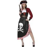 FIESTAS GUIRCA | Disfraz de Pirata Mujer (38-40/M) - Camisa, Chaqueta, Cinturón, Sombrero y Vestido - Disfraces de Corsaria y Bucanera para Halloween, Carnaval y Fiestas de Disfraces - Adulto
