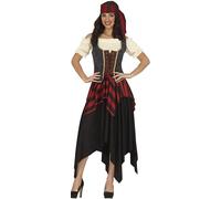 FIESTAS GUIRCA | Disfraz de Pirata para Mujer (38-40/M) - Corset y Vestido - Disfraces de Corsaria y Bucanera para Halloween, Carnaval y Fiestas de Disfraces - Ideal para Adultas - Multicolor