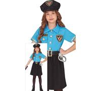 FIESTAS GUIRCA Disfraz de Policía Elegante para Niña - Uniforme de Policía Azul Claro con Vestido y Gorro de Policía - Disfraces para Niñas - Niñas de 5 a 6 Años