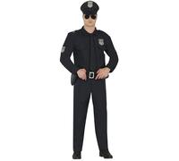 FIESTAS GUIRCA Disfraz de policía para hombre, uniforme de policía con gorro de policía, talla L 52-54