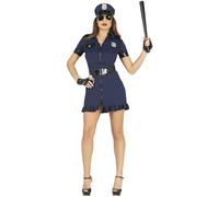 FIESTAS GUIRCA | Disfraz de Policía para Mujer (44-46/XL) - Vestido, Cinturón y Gorro - Disfraces de Agente de Policía para Halloween, Carnaval y Fiestas de Disfraces - Ideal para Adultas