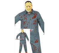 FIESTAS GUIRCA Disfraz de Psycho Killer para Hombre - Disfraz de Asesino con Mono de mecánico - Disfraces de Halloween para Hombre Talla Adulto XL