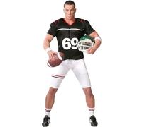 Fiestas Guirca Disfraz Quarterback Adulto – Camiseta y Pantalón – Talla S (46-48) Negro y Blanco