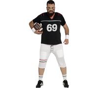 Fiestas Guirca Disfraz Quarterback Adulto - Camiseta y Pantalón Negro y Blanco XL 54-56