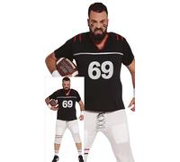 Fiestas Guirca – Disfraz Quarterback Adulto (56-58/XXL) – Camiseta y Pantalón Negro y Blanco
