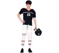 FIESTAS GUIRCA | Disfraz de Quarterback Teen (14-16/Años) - Camiseta y Pantalón para Fiestas Deportivas y Celebraciones - Ideal para Halloween, Carnaval y Fiestas de Disfraces - Negro y Blanco