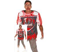 FIESTAS GUIRCA Disfraz de Quarterback Zombi para Hombre - Uniforme de Escuela Secundaria de fútbol Americano de Rugby - Disfraces de Halloween para Hombre Talla L para Adulto