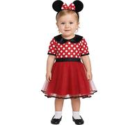 FIESTAS GUIRCA Ratoncito Disfraz Infantil - Vestido de Lunares Rojos y Blancos y Diadema con Orejas de Ratón - Disfraz de Niña 2-3 años