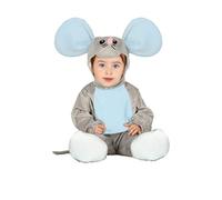 FIESTAS GUIRCA | Disfraz de Ratóncito Baby (12-18/Meses) - Incluye Cola, Gorro, Mono y Pies - Disfraces de Animales para Fiestas Infantiles, Halloween y Carnaval - Ideal para Bebés Unisex - Gris