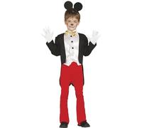 FIESTAS GUIRCA | Disfraz de Ratoncito Infantil (5-6 Años) - Chaqueta, Diadema, Pantalón y Pechera - Disfraces de Animales para Halloween y Fiestas - Ideal para Niños - Negro y Rojo