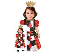 FIESTAS GUIRCA Disfraz de Reina de Corazones para Niñas - Disfraz de Reina de Cuento de Hadas para Bebé - Disfraces para Niñas Pequeñas - Niñas de 2 a 3 Años