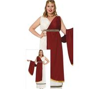 FIESTAS GUIRCA | Disfraz de Romana Adulta (44-46/XL) - Capa, Cinturón y Túnica - Disfraces de Romanos y Griegos para Halloween, Carnaval y Fiestas de Disfraces - Ideal para Adultas - Granate y Beis