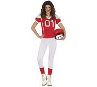 FIESTAS GUIRCA Disfraz de rugby para mujer, disfraz de fútbol americano para mujer, uniforme de mariscal de campo rojo, disfraz de carnaval para adultos y mujeres