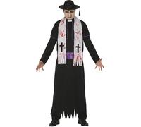 FIESTAS GUIRCA | Disfraz de Sacerdote Zombie - Túnica, Estola y Cinturón - Disfraces de Halloween, Religión y Zombies para Fiestas de Terror y Carnaval - Ideal para Hombre Adulto