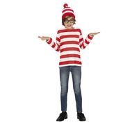 FIESTAS GUIRCA Disfraz de Senderista Niño o Niña - Atuendo Infantil Unisex Rojo y Blanco Rallado para Niños de 10-12 Años