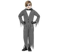 FIESTAS GUIRCA Disfraz de Señor Esqueleto - Traje Blanco y Negro para Niños de 5-6 Años