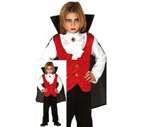 FIESTAS GUIRCA Disfraz de Señor Vampiro para niño - Disfraz de Vampiro Rojo con Capa de Vampiro - Disfraces de Halloween para niños de 3 a 4 años