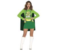 FIESTAS GUIRCA Disfraz de Señorita Mojito - Disfraz Divertido de Superheroína Mojitera con Sujeta Cervezas para Mujer Adulta Talla M 38-40