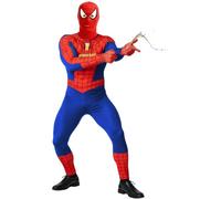 FIESTAS GUIRCA Disfraz de Spider Bar - Disfraz Divertido de Super Héroe Rojo y Azul con Lanzadores de Bebidas en los Guantes para Hombre Adulto Talla M 48-50