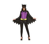 FIESTAS GUIRCA Disfraz de Super Heroína Murciélago - Atuendo Completo con Capucha, Capa, Mono y Cinturón para Mujer Adulta Talla M 38-40