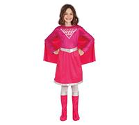 FIESTAS GUIRCA Disfraz de Super Heroína Rosa Niña - Atuendo Infantil de Super Chica con Capa, Vestido y Cubre botas para Niñas de 5-6 Años