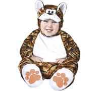 FIESTAS GUIRCA | Disfraz de Tigre Bebé (18-24/Meses) - Capucha, Mono y Pies - Disfraces de Animales para Halloween, Carnaval y Fiestas de Disfraces - Ideal para Bebés Unisex - Marrón y Blanco