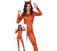 FIESTAS GUIRCA Disfraz de Tigre Sexy Mujer - Traje de Gato a Rayas y Diadema de Tigre - Disfraces para Mujer Talla L
