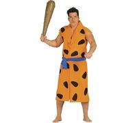 FIESTAS GUIRCA | Disfraz de Troglodita Adulto (52-54/L) - Túnica y Cinturón - Disfraces de Hombre para Fiestas de Cine, Prehistoria y Cavernícolas en Halloween y Carnaval - Naranja y Negro