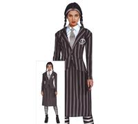 FIESTAS GUIRCA Disfraz de Uniforme Escolar de Niña de Familia Gótica - Disfraz Halloween Mujer Talla 38-40 M
