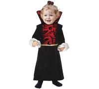 FIESTAS GUIRCA | Disfraz de Vampiresa Bebé - Vestido para Niñas - Disfraces de Vampiro para Halloween, Carnaval y Fiestas de Disfraces - Ideal para Bebés - Negro y Rojo