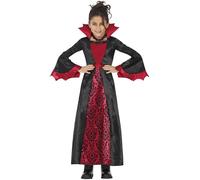 FIESTAS GUIRCA | Disfraz de Vampiresa Burdeos Infantil (7-9/Años) - Vestido - Disfraces de Vampiros para Halloween, Carnaval y Fiestas de Disfraces - Ideal para Niñas - Negro y Granate